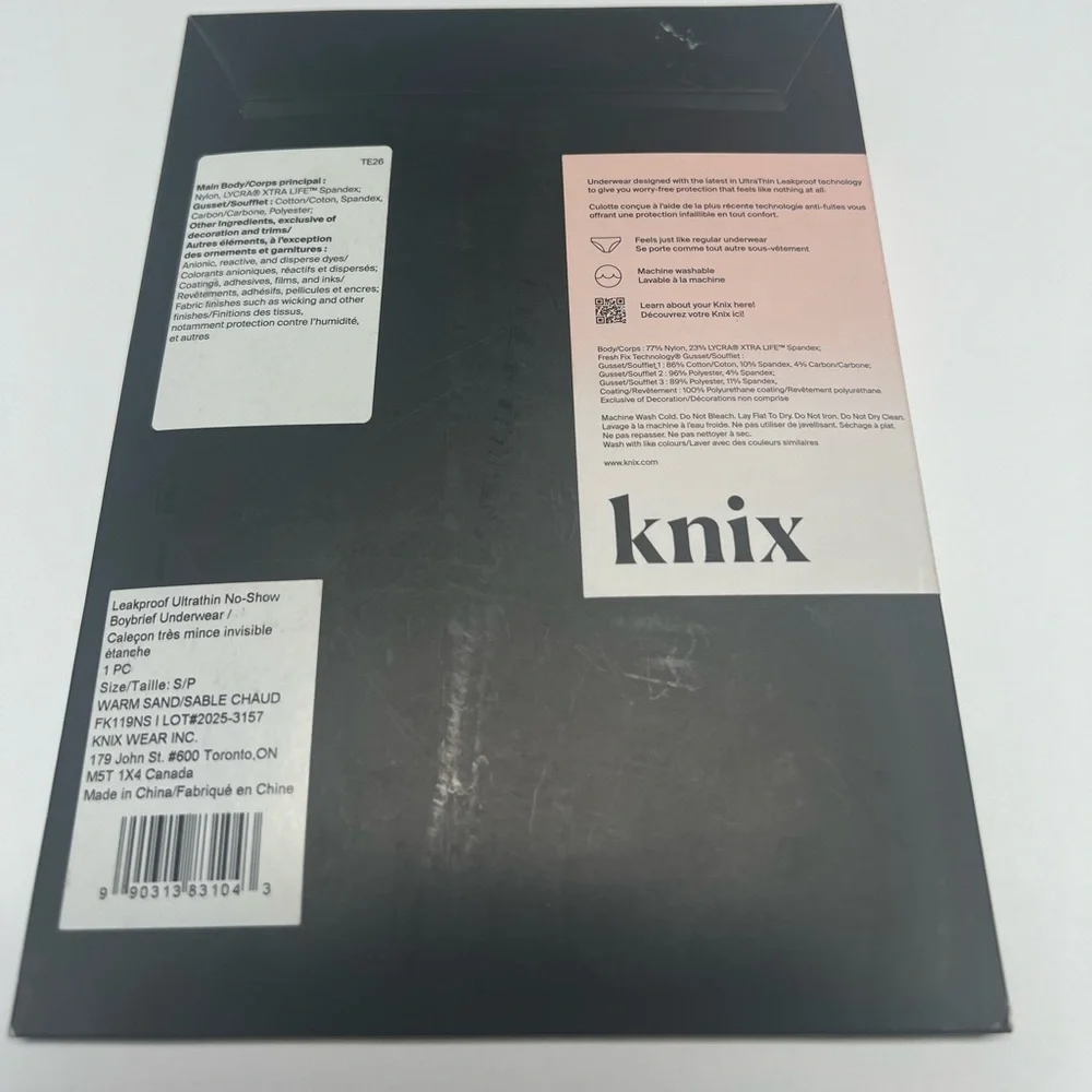 KNIX Leakproof UltraThin No Show Boybrief Period Underwear Warm Sand Size S NWT - Picture 7 of 11